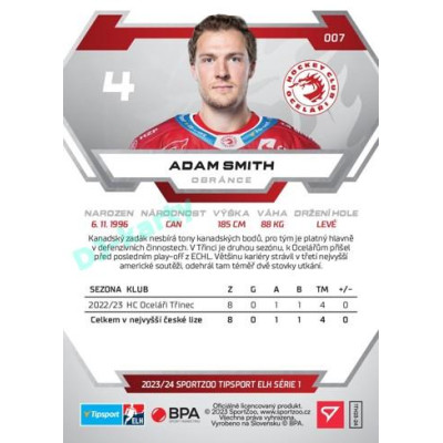 2023/24 Sportzoo ELH 1. série #007 Adam Smith