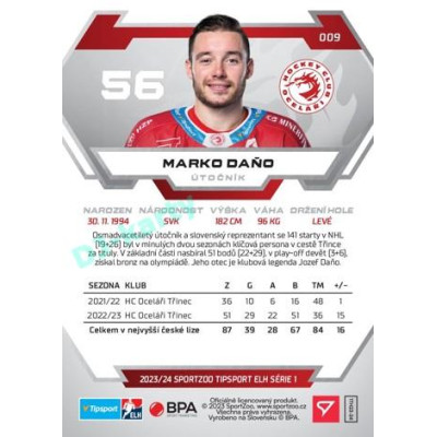 2023/24 Sportzoo ELH 1. série #009 Marko Daňo