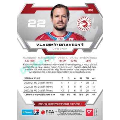 2023/24 Sportzoo ELH 1. série #010 Vladimír Dravecký