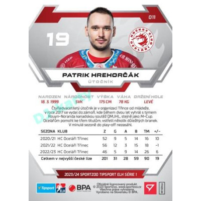 2023/24 Sportzoo ELH 1. série #011 Patrik Hrehorčák