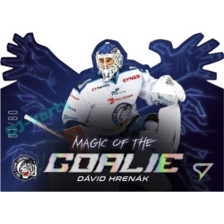 2023/24 Sportzoo ELH 1. série #MG-08 Dávid Hrenák Magic of the Goalie Die Cut Limited xx/80