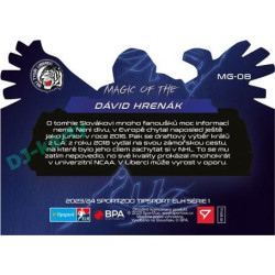 2023/24 Sportzoo ELH 1. série #MG-08 Dávid Hrenák Magic of the Goalie Die Cut Limited xx/80
