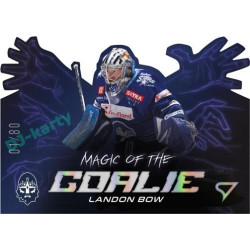 2023/24 Sportzoo ELH 1. série #MG-18 Landon Bow Magic of the Goalie Die Cut Limited xx/80