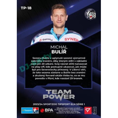 2023/24 Sportzoo ELH 1. série #TP-18 Michal Bulíř Team Power