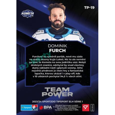 2023/24 Sportzoo ELH 1. série #TP-19 Dominik Furch Team Power