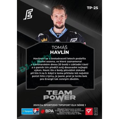 2023/24 Sportzoo ELH 1. série #TP-25 Tomáš Havlín Team Power