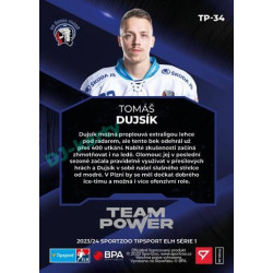 2023/24 Sportzoo ELH 1. série #TP-34 Tomáš Dujsík Team Power