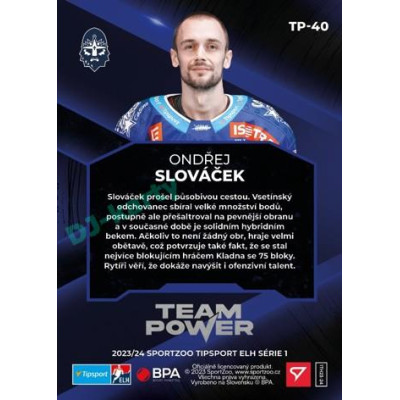 2023/24 Sportzoo ELH 1. série #TP-40 Ondřej Slováček Team Power