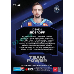 2023/24 Sportzoo ELH 1. série #TP-42 Deven Sideroff Team Power