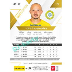 2022/23 Sportzoo Fortuna Liga 1. série #179 Tomáš Vondrášek Gold xx/99