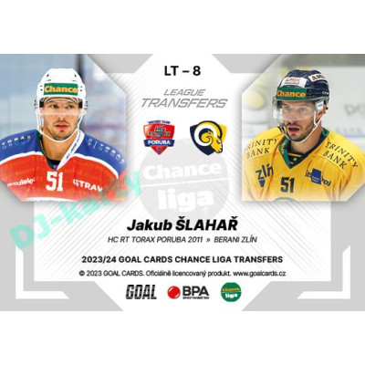 2023/24 Goal cards Chance Liga 1. série #LT-08 Jakub Šlahař League Tranfers
