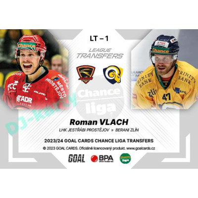 2023/24 Goal cards Chance Liga 1. série #LT-01 Roman Vlach League Tranfers