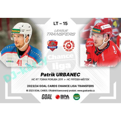 2023/24 Goal cards Chance Liga 1. série #LT-15 Patrik Urbanec League Tranfers