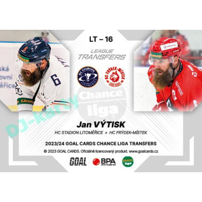 2023/24 Goal cards Chance Liga 1. série #LT-16 Jan Výtisk League Tranfers