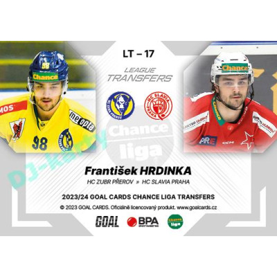 2023/24 Goal cards Chance Liga 1. série #LT-17 František Hrdinka League Tranfers