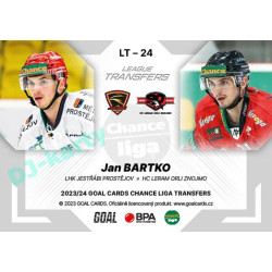 2023/24 Goal cards Chance Liga 1. série #LT-24 Jan Bartko League Tranfers