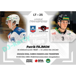 2023/24 Goal cards Chance Liga 1. série #LT-25 Patrik Fajmon League Tranfers