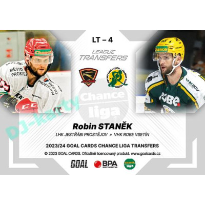 2023/24 Goal cards Chance Liga 1. série #LT-04 Robin Staněk League Tranfers