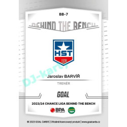2023/24 Goal cards Chance Liga 2. série #BB-07 Jaroslav Barvíř Behind the Bench