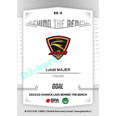 2023/24 Goal cards Chance Liga 2. série #BB-09 Lukáš Majer Behind the Bench