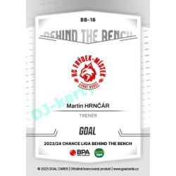2023/24 Goal cards Chance Liga 2. série #BB-18 Martin Hrnčár Behind the Bench