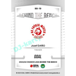 2023/24 Goal cards Chance Liga 2. série #BB-19 Jozef Daňo Behind the Bench