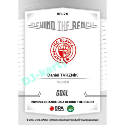 2023/24 Goal cards Chance Liga 2. série #BB-20 Daniel Tvrzník Behind the Bench