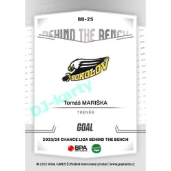 2023/24 Goal cards Chance Liga 2. série #BB-25 Tomáš Mariška Behind the Bench