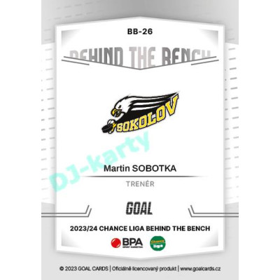 2023/24 Goal cards Chance Liga 2. série #BB-26 Martin Sobotka Behind the Bench