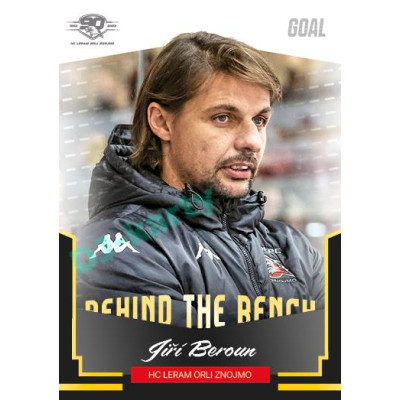 2023/24 Goal cards Chance Liga 2. série #BB-30 Jiří Beroun Behind the Bench