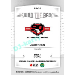 2023/24 Goal cards Chance Liga 2. série #BB-30 Jiří Beroun Behind the Bench