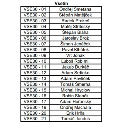 2024/25 Goal Cards Maxa liga 1. série kompletní set VSETÍNA finále Signature xx/30 - 20ks karet