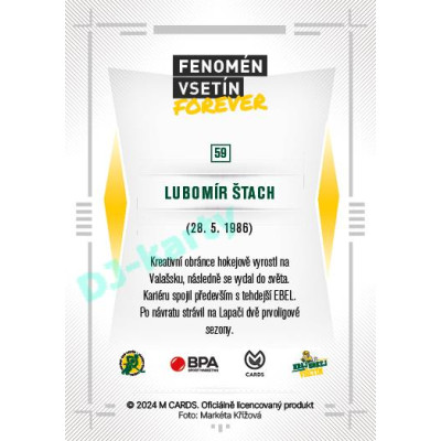 2024 Chance Liga Fenomén Vsetín Forever #59 Lubomír Štach