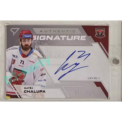 2023/24 Sportzoo ELH 1. série #SL1-MC Matěj Chalupa Authentic Signature Level 1 xxx/130