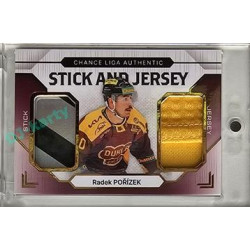 2023/24 Goal cards Chance Liga 2. série #SJ-10 Radek Pořízek Game Used Material Jersey&Stick PROMO